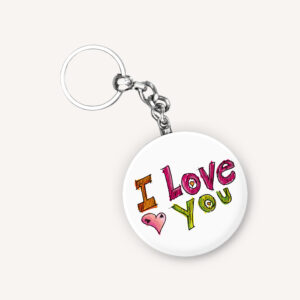 I Love U Badge KeyChain