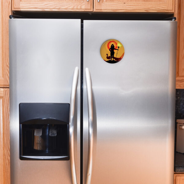 Lord Kartikeya Fridge magnet with pin Badge - Image 2